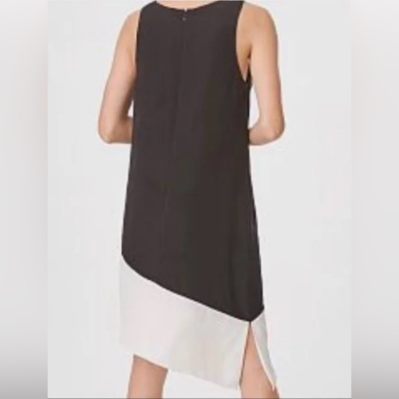 CLUB MONACO BLACK AND WHITE ASYMMETRICAL SILK DRESS size 2 NWT - Picture 4 of 10